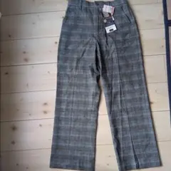 しまむら　ラクっと！お手軽イージーケア　きちんとパンツ　グレー系チェック　Ｍ