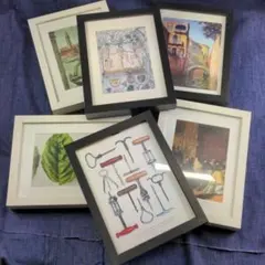 お洒落な木製フォトフレーム 6個セット ホワイト✕3 ブラック✕3 中古