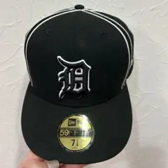 美品　Detroit Tigers 59FIFTY ブラックキャップ 7 1/4