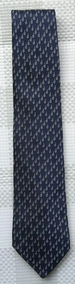 dunhill ネイビー パターン入り ネクタイ