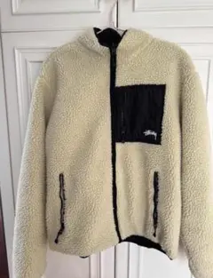 STUSSY 8ボール シェルパ ジャケット ナチュラル