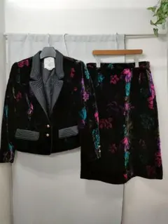 ノブオナカムラ　ベロア　花柄　セットアップ