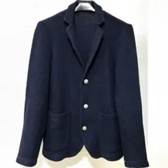 23区 HOMME ニットテーラードジャケット ネイビー 48のサムネイル