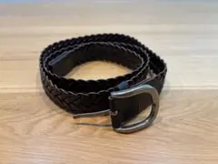 EDWIN 編み込みレザーベルト ダークブラウン　本革