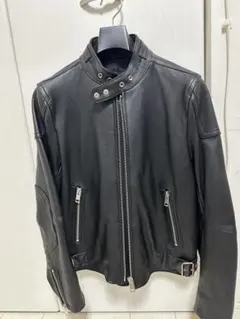 [値下げ]DIESEL ブラックレザーライダースジャケット メンズ ブラックダブルライダースジャケット L-EO-WRD（ライダース