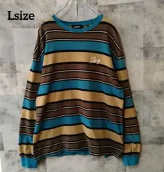 XLARGE Lsize 長袖カットソー 刺繍ロゴ ヘヴィウエイト バイカラー