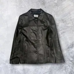 レザージャケット ラムレザー イタリア製 ブラック vintage S