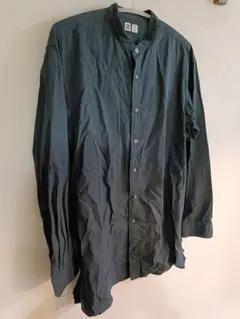 Uniqlo U M ダークブルー バンドカラーシャツ