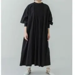 かぐれ コットンリネン ロングワンピース スミクロ フリーサイズ
