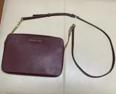 MICHAEL KORS バーガンディ ショルダーバッグ 合成皮革