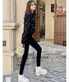 【予約商品】GRL ハイウエストスキニーデニムパンツ ブラック XS