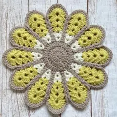 黄色系　花座布団　円座　クッション　マット　チェアパッド　おざぶ　丸椅子カバー