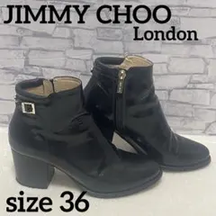 美品　JIMMY CHOO ブーツ 36 ブラック アンクル ショートブーツ