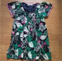 アンティローザ   花柄シフォンチュニック