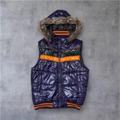 ボリュームファー付き ダウンジャケット 平成 ギャル男 光沢　肉厚　短丈　リブ