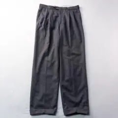 ビンテージ古着90s 2タック カスリ霜降り トラッド レトロ ワイドスラックス
