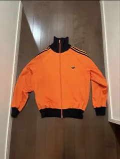 80s adidas トラックジャケット3号 デサント製　小松菜奈　オレンジ
