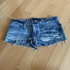 デニムショートパンツ rienda クラッシュパンツ ダメージデニム y2k
