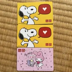 ユニクロ ギフトカード スヌーピー マイメロディ　3枚のサムネイル