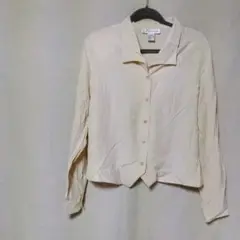 【美品】dressbarn ベージュ 長袖シャツ XL