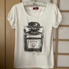 Disney マリー ちゃん半袖 Tシャツ 香水瓶プリントのサムネイル