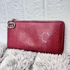 美品 GUCCI インプリメ ラウンドファスナー インターロッキング 
