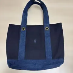 【新品】ポロラルフローレン トートバッグ ネイビー デニム A4収納可
