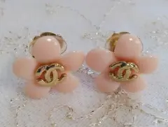 シャネル カメリアフラワー×ココマーク　イヤリング