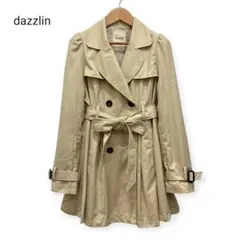 dazzlin トレンチコート フレア パフスリーブ ベルト M ベージュ