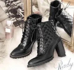 Rady チェーンキルティングショートブーツ　Sサイズ　ブラック