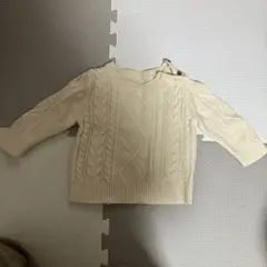 baby GAP アイボリー ケーブルニット 12-18ヶ月