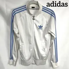 adidas アディダス　トラックジャケット　ジャージ　ロゴシルバー　刺繍　古着