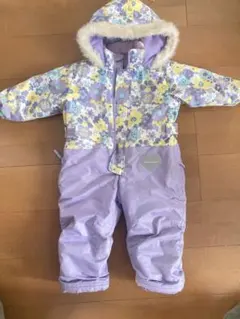 子ども用 女の子 moujonjon 花柄スキーウェア サイズ90