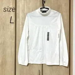 g.u.　GU　フライスキリカエタートルTシャツ　長袖　オフホワイト　Lのサムネイル