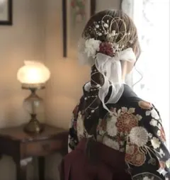 ホワイトリボンヘアアクセサリー　18点　成人式　振袖　卒業式　袴　結婚式髪飾り