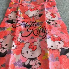 ハローキティ 花柄エコバッグ　 未使用　携帯バッグ　折りたたみバッグ
