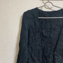 ブラック ケーブルニット カーディガン