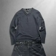 archive y2k waffle henley tee layered