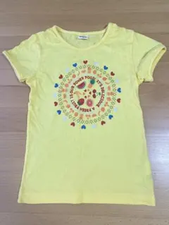 moujonjon イエロー 半袖　フルーツプリント Tシャツ　130㎝のサムネイル