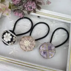 433✾︎ ハンドメイド ヘアゴム2個セット 22㎜くるみボタン - メルカリ
