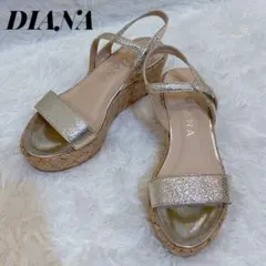 【DIANA 】ダイアナ ウエッジソールサンダル ゴールド Sのサムネイル
