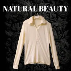 NATURAL BEAUTY　ナチュラルビューティー　白　長袖シアーシャツのサムネイル