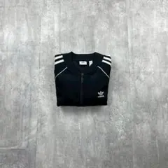 adidas ジャージ トラックジャケット 黒 白ライン Sサイズ メンズ 古着