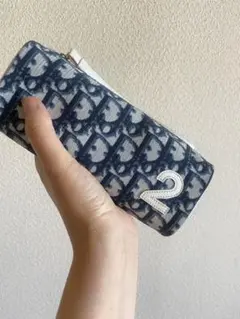 週末セールレア　美品 Christian Dior トロッター ポーチ ネイビーのサムネイル