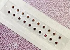 耳ツボジュエリー シールピアス ラインストーン 赤 オレンジ2色 20粒 誕生石