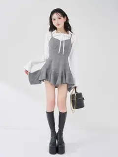 darich レイヤードランダムヘムチェックミニワンピース free