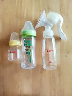 pigeonとbeanstalk 哺乳瓶3本セットと搾乳器