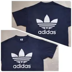 ☆【希少】80s USA製 adidas トレフォイル ゲームTシャツ ブラック 