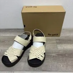 【未使用品】リゲッタ グミインソール編み込みサンダル アイボリー　LLのサムネイル