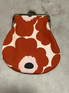 marimekko マリメッコ　がま口ポーチ　ウニッコ　オレンジ